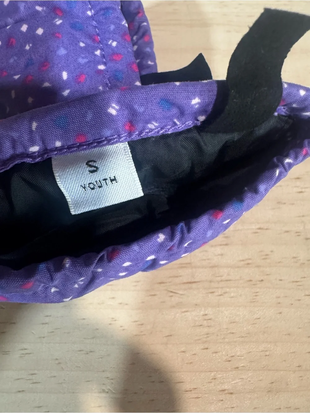 COLUMBIA Purple Dot Quilted Kids Winter Gloves size small